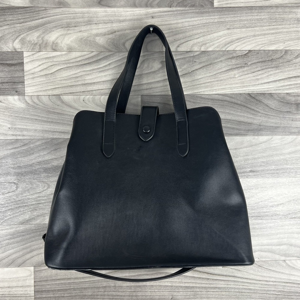 Fawn Design The Satchel Diaper Bag Women's Purse Black Vegan‎ Leather Large